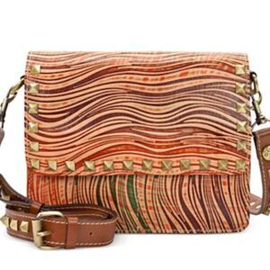 Patricia Nash Wavy Striped Hermosa Medium Crossbody-Pyramid Studded Strap